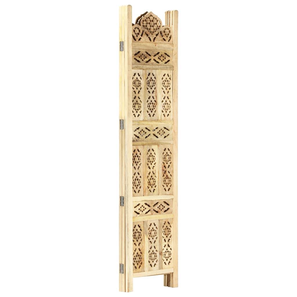 Hand Carved 3-Panel Room Divider Solid Mango Wood X5171