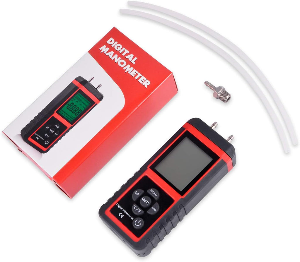 Digital Air Pressure Meter for HVAC Gas Testing (2-Pack) S753608