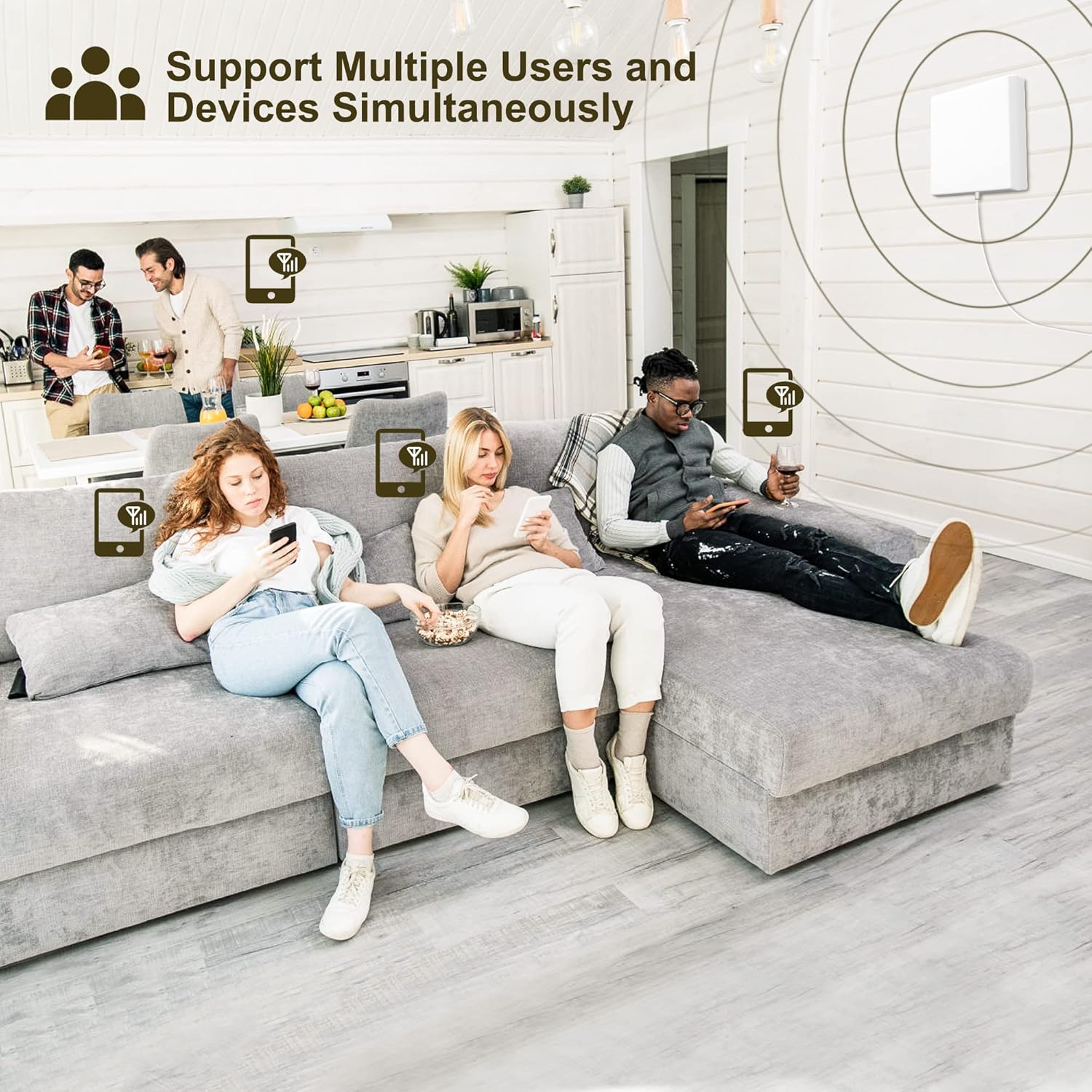 Cell Phone Signal Booster 5G 4G LTE for Home 4,000 sq ft W8124