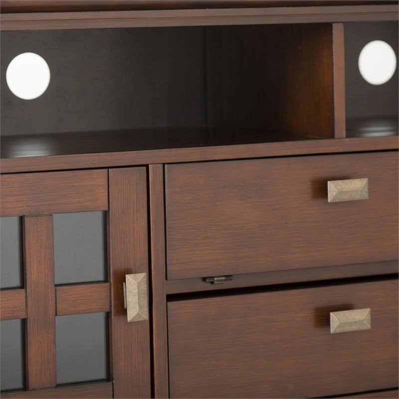 Solid Wood TV Media Stand, Russet Brown K945