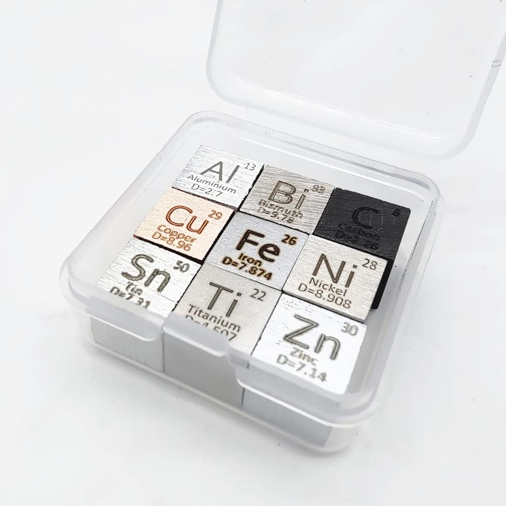 Element Cube Set 10mm Density Cubes Pure Metal Collection DIY Y229