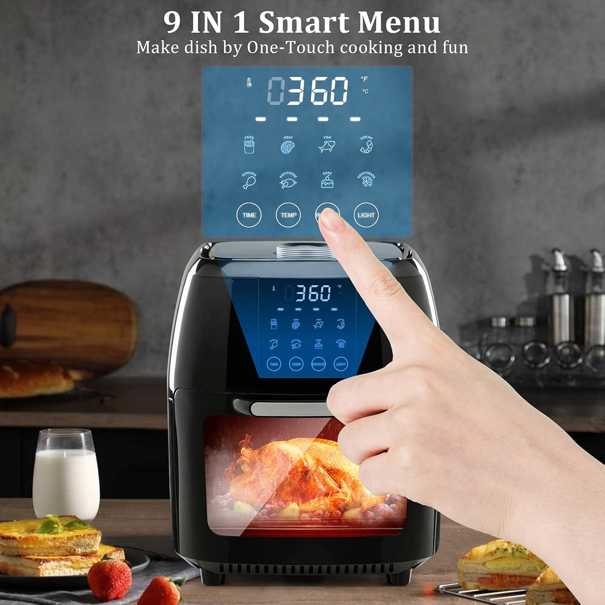 Air Fryer Oven with Rotisserie, 12.7-Quart, 1700W, Digital Touchscreen L5813