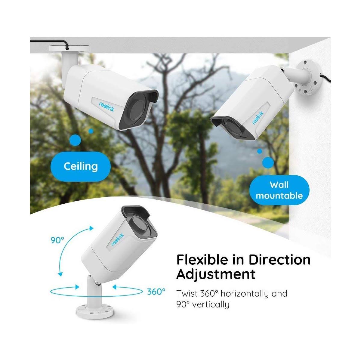 4K PoE Security IP Camera, Indoor Outdoor with Microphone E645