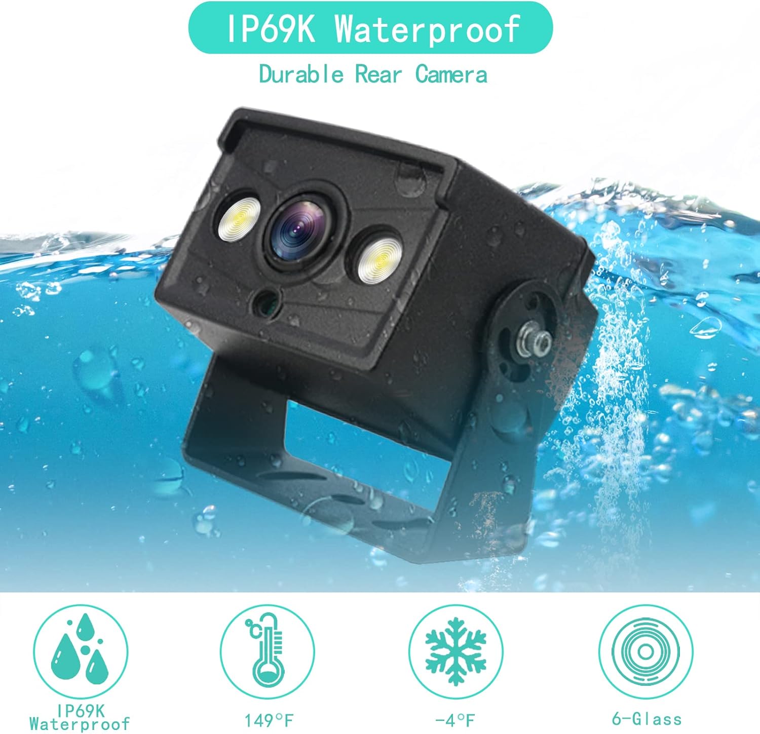 Wireless Backup Camera Kit 5 Inch Monitor 1080P Front Rear View for Car Truck RV SUV Van X509507