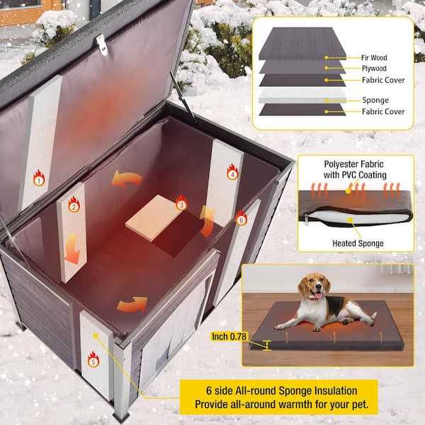 Insulated Outdoor Dog House with Waterproof Roof Y14112