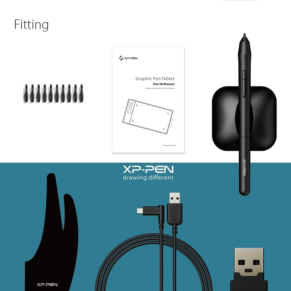Wireless Graphics Drawing Tablet 10x6 Inch with 6 Hot Keys Q161223