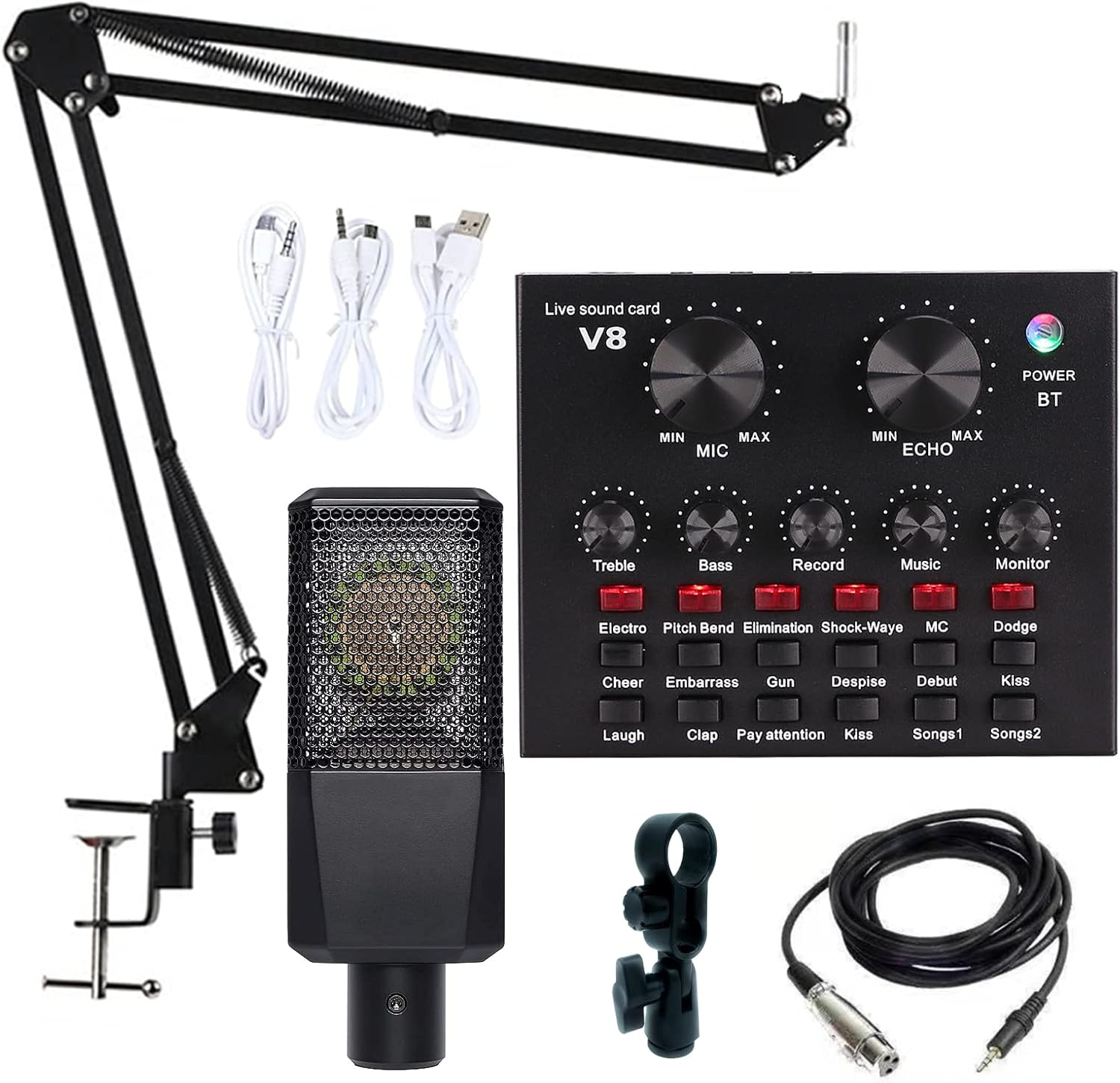 Podcast Equipment Bundle with Voice Changer and Sound Card for Streaming N207517