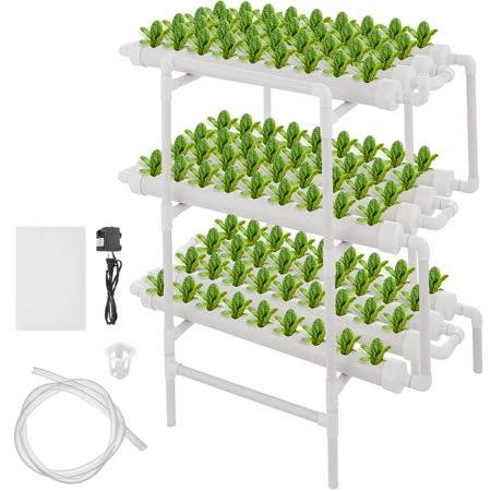 Vevor 3 Layers 108 Plant Sites Hydroponic Site Grow Kit 12 Pipes Hydroponic Growing System Water Culture Garden Plant System for