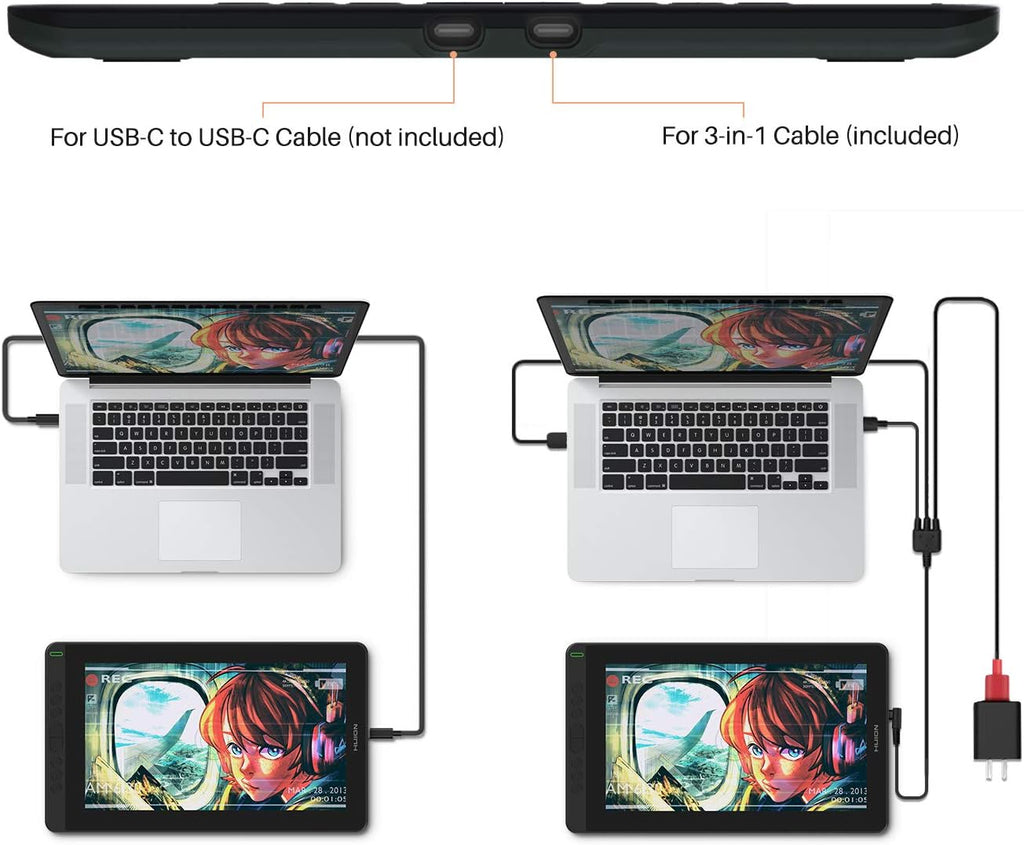 Drawing Tablet with Screen 13.3 Inch Full-Laminated Anti-Glare Pen Display O7742