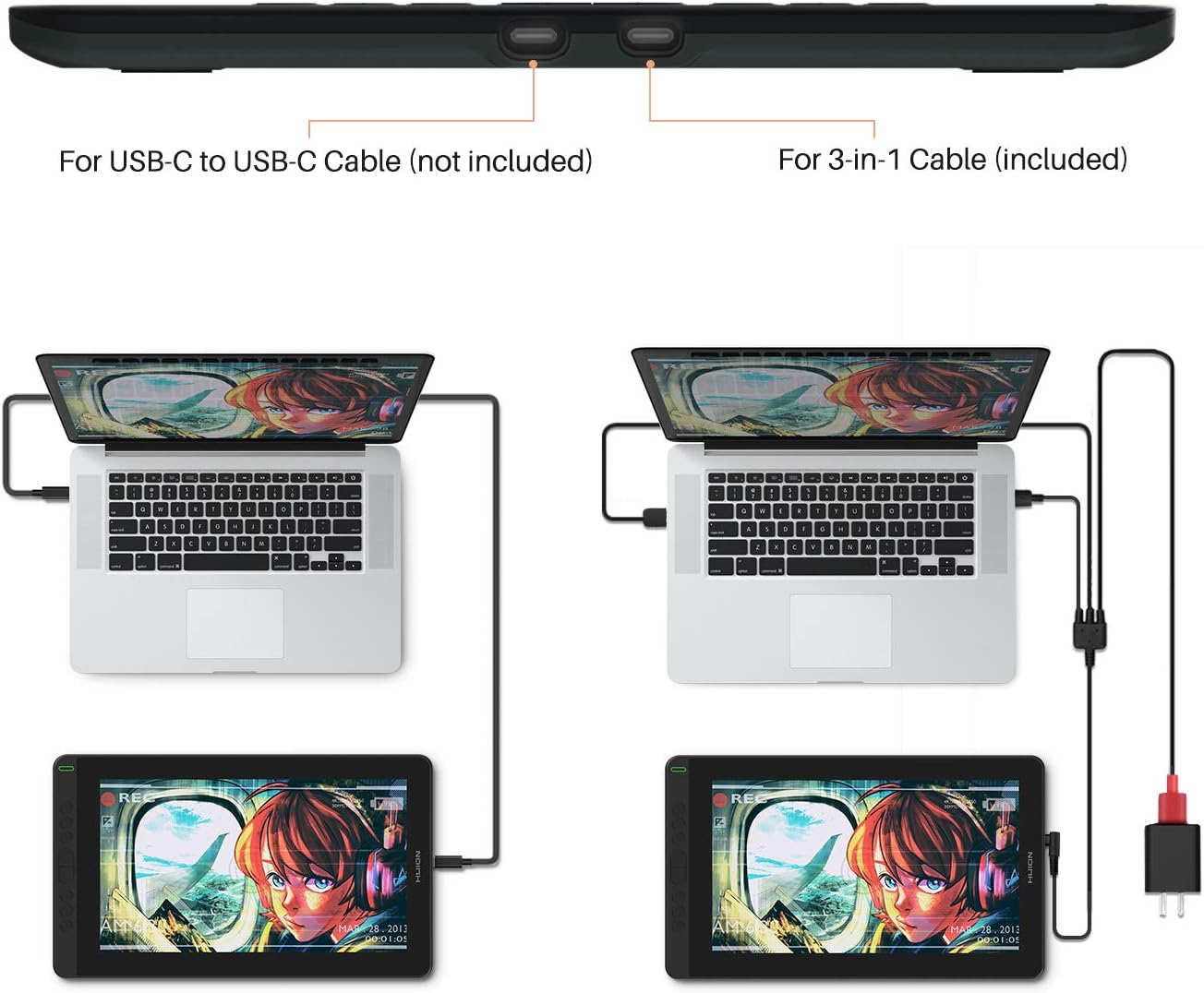 Drawing Tablet with Screen 13.3 Inch Full-Laminated Anti-Glare Pen Display O7742