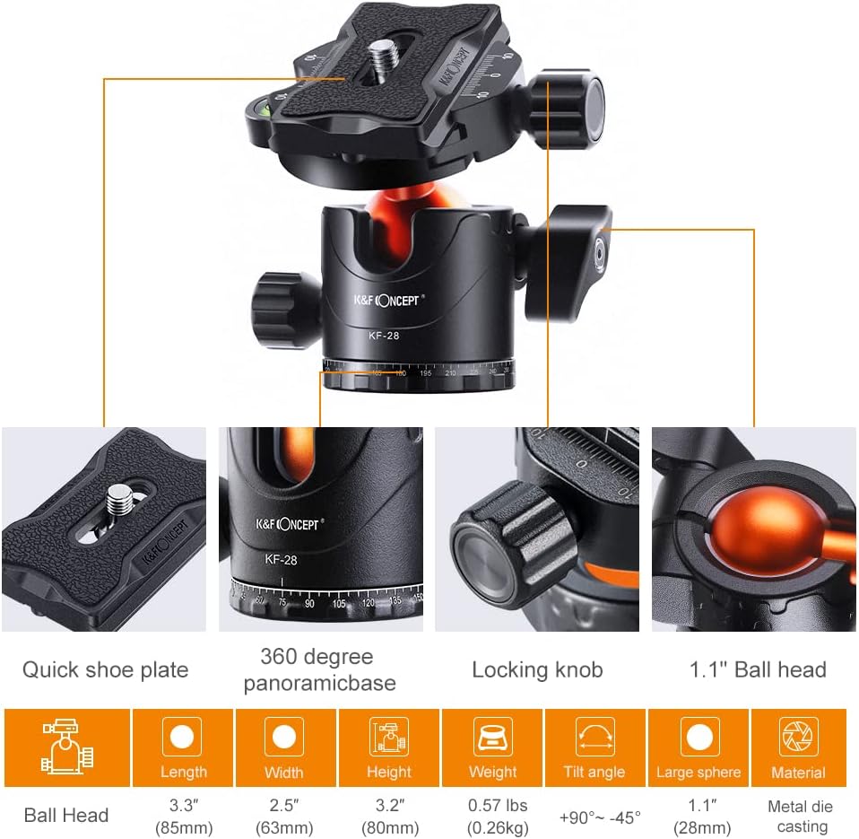 67 inch Travel Tripod with Monopod and Panorama Ball Head R5866