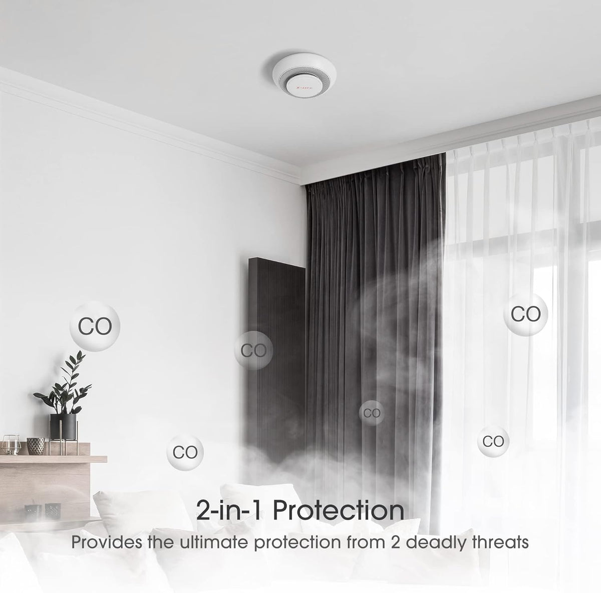 Wireless Interconnected Smoke and Carbon Monoxide Detector Alarm, 3-Pack Y200839