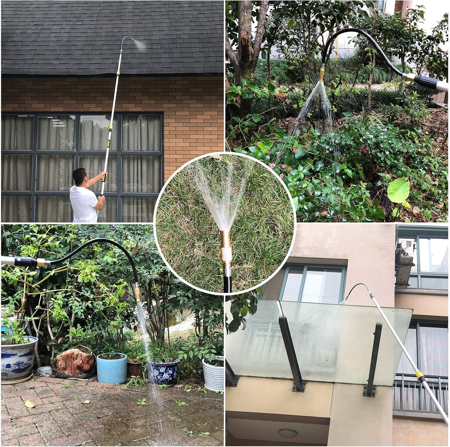12FT Telescoping Gutter Cleaning Wand for Garden Hose, High Reach Cleaner Kit V52818