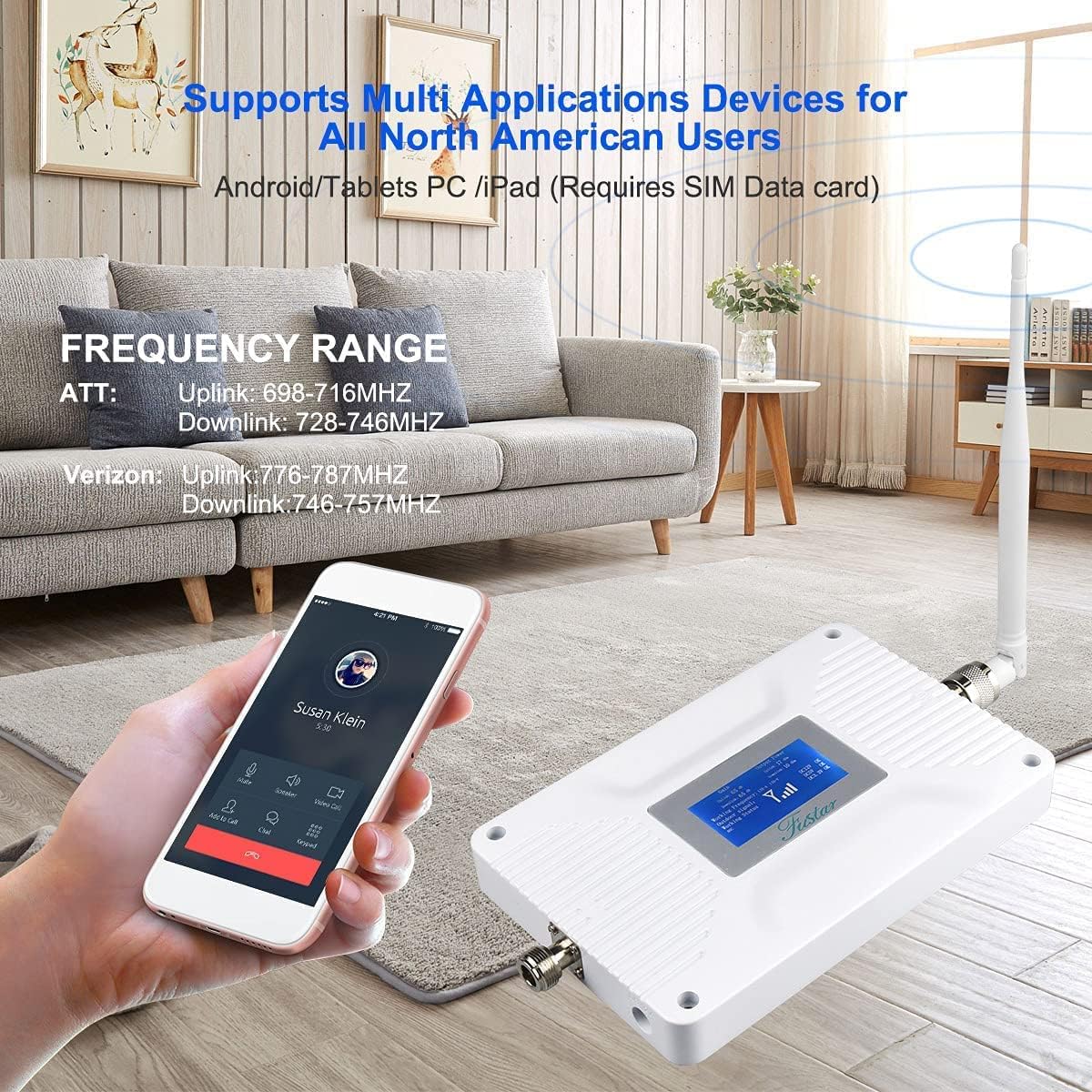 Cell Phone Signal Booster 4G LTE 5G for Home Data and Call U494660