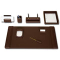 Dacasso d3412 Chocolate Brown Leather 8-Piece Desk Set