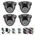 ZOSI 4 Pack 1/3 1000TVL 960H High Resolution Security Surveillance CCTV Camera Kit HD
