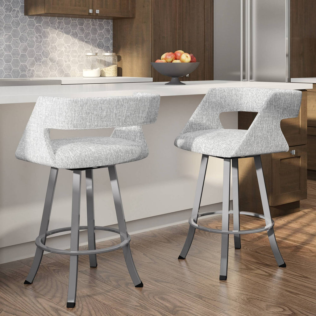 Swivel Counter Stool Soft Gray White E35729