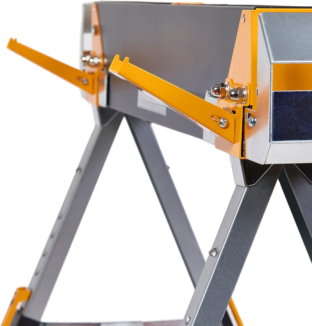 Folding Sawhorse - Heavy-Duty Steel - 1300 lb Capacity - 2 Pack L4327