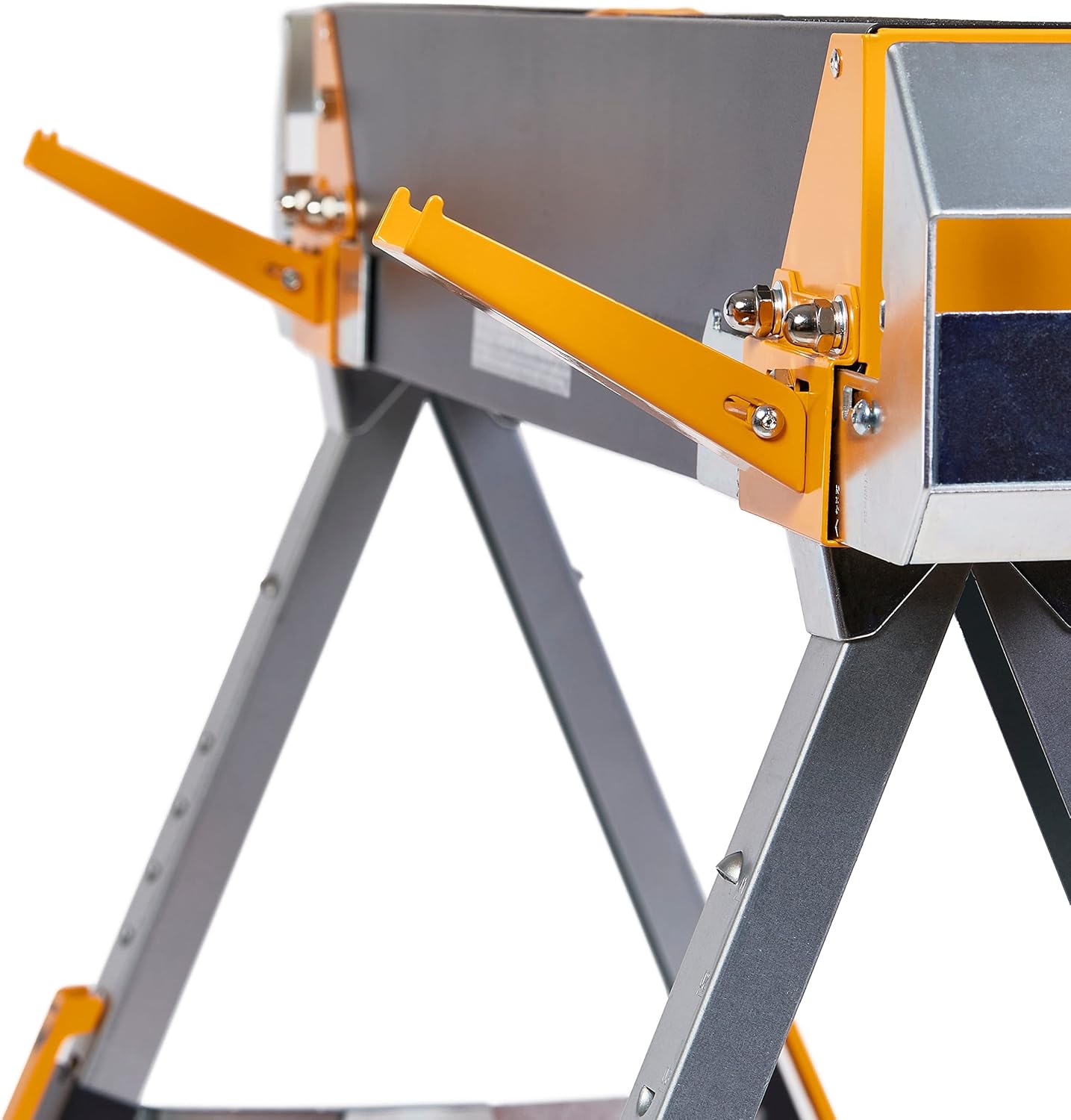 Folding Sawhorse - Heavy-Duty Steel - 1300 lb Capacity - 2 Pack L4327