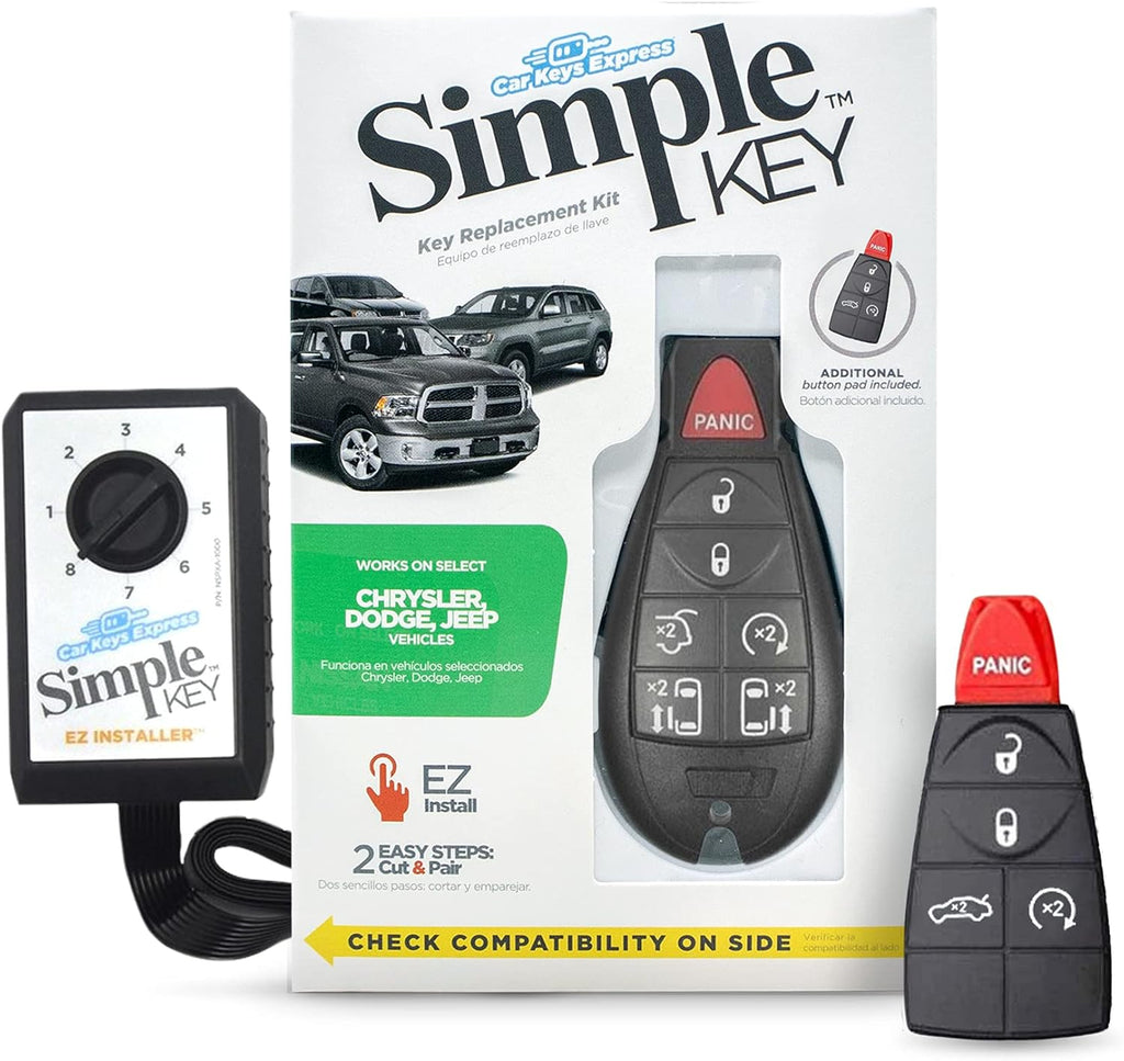 Key Fob and Key Programmer with 4 Button Keypads, Key Replacement Kit Z614