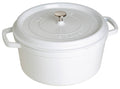 Staub Cast Iron 7 Quart Round Cocotte White