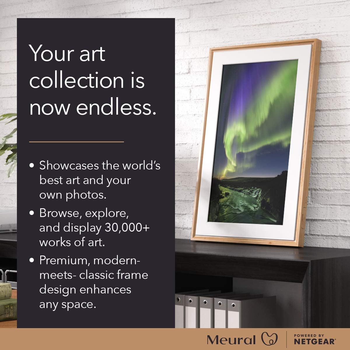 Smart Art Frame with HD Digital Canvas, 21.5 in, WiFi-Connected C50292