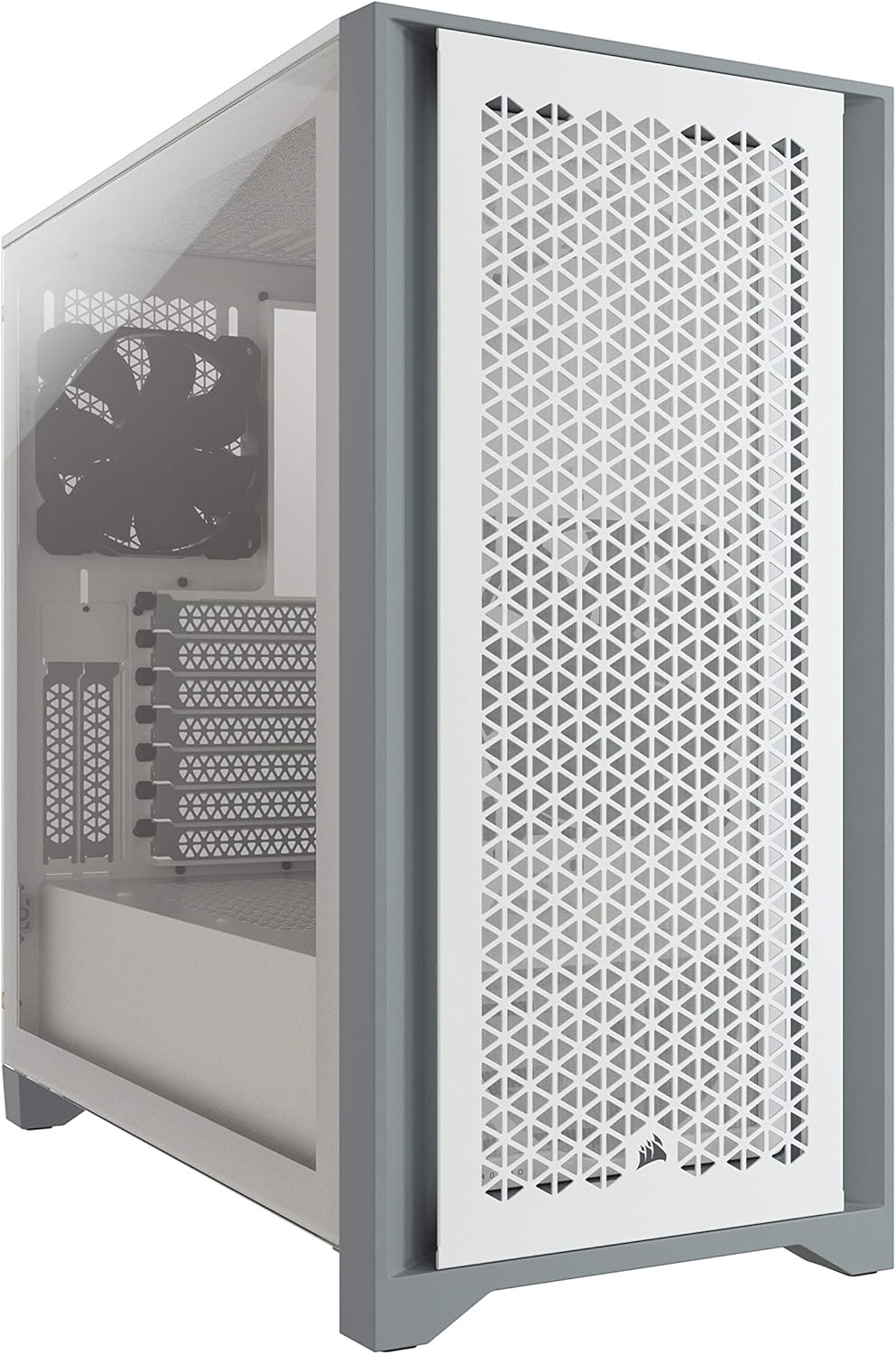 Mid-Tower ATX PC Case with Tempered Glass - White C762749