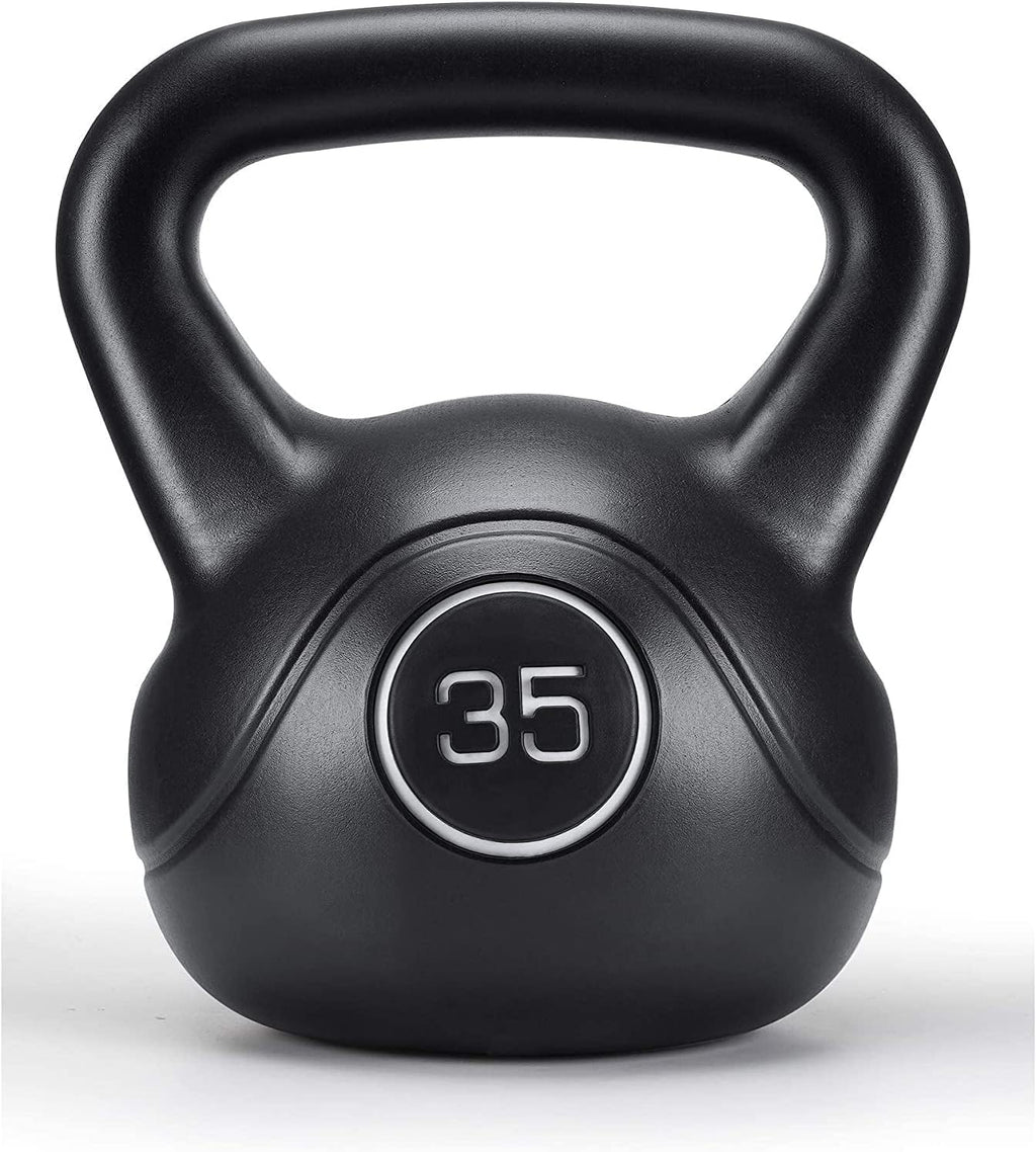 Kettlebell, 35lb Strength Training Kettlebell with HDPE Handle Workout Equipment Professional Olympic for Core Conditioning Weightlift Fitness Home Gym Pack of 2