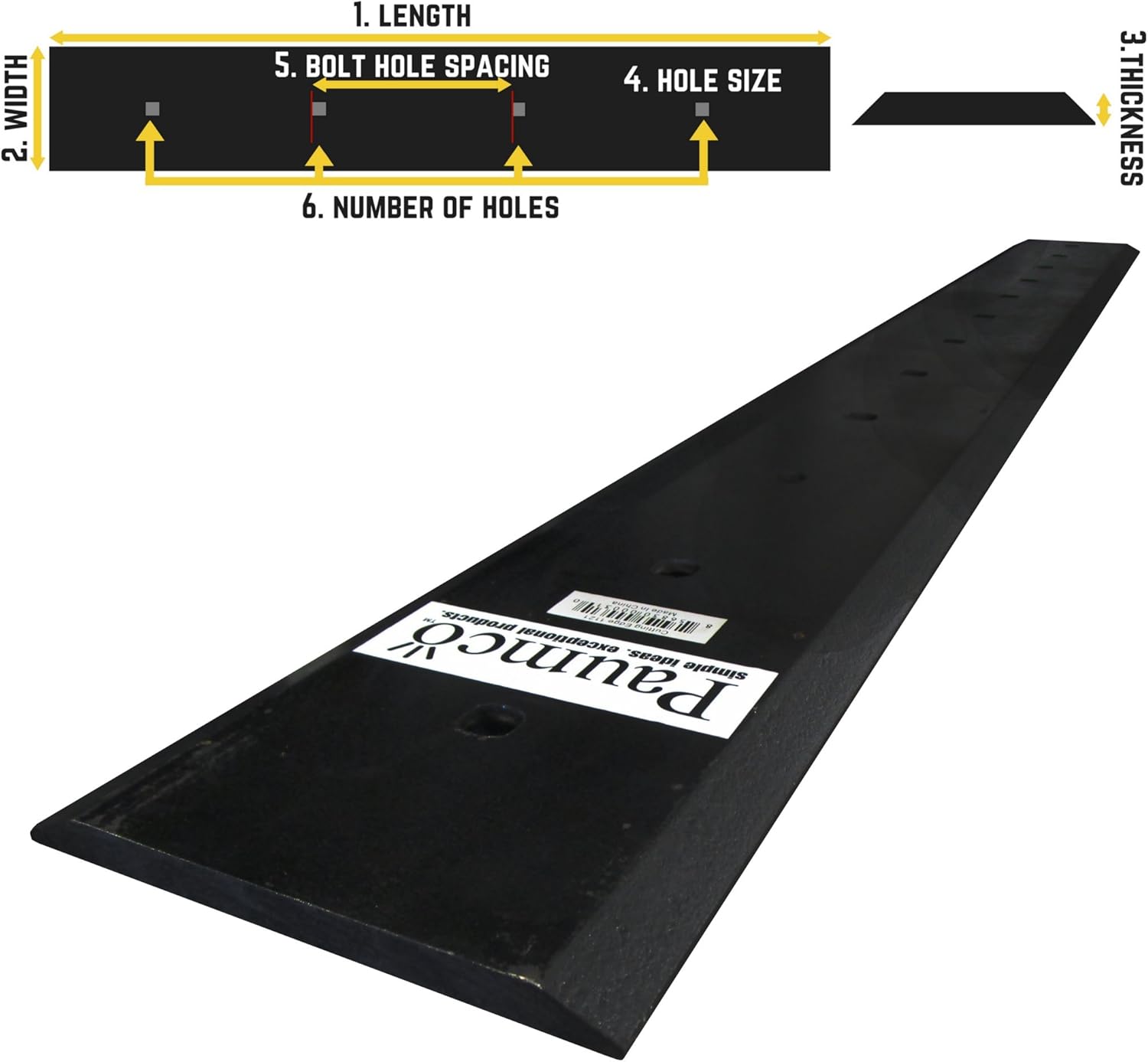 Paumco Bolt On Reversible Cutting Edge - Length 78" | Width 8" | Thickness 3/4" |
