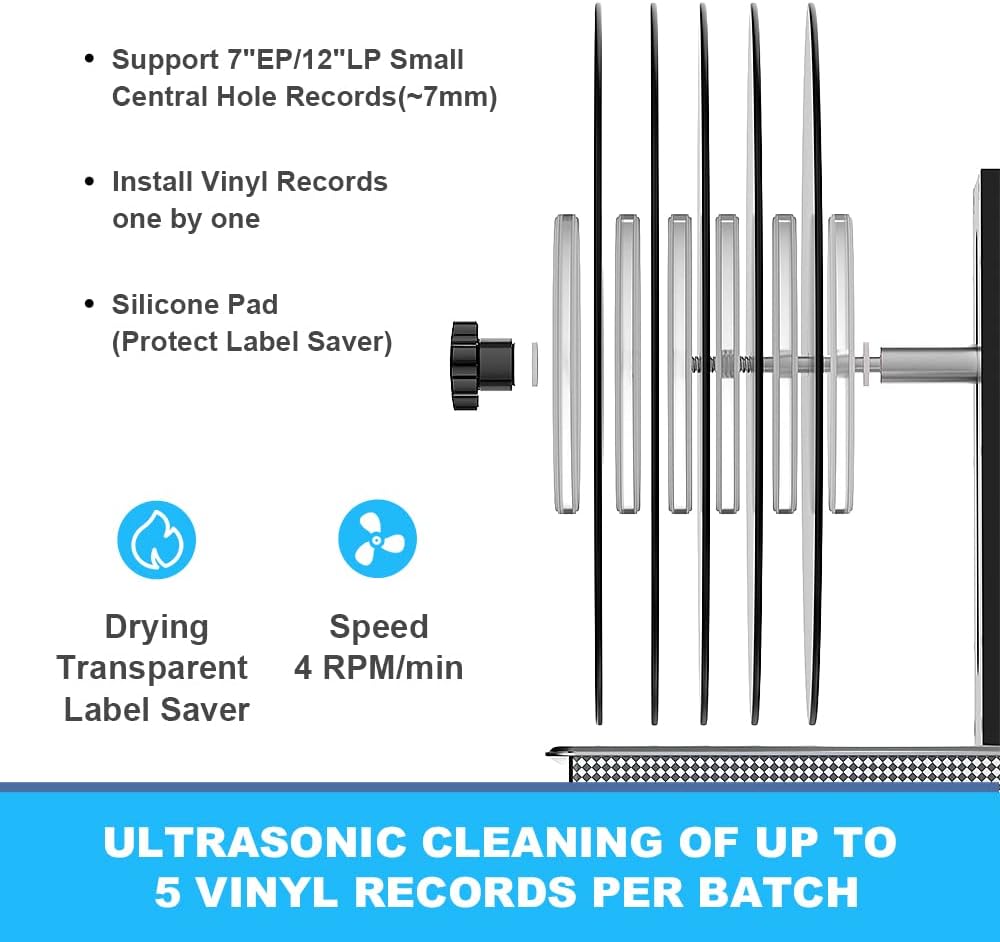 Vinyl Record Ultrasonic Cleaner with Records Bracket Y21887