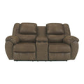 Ashley Quarterback Canyon Reclining Loveseat with Console 3270194