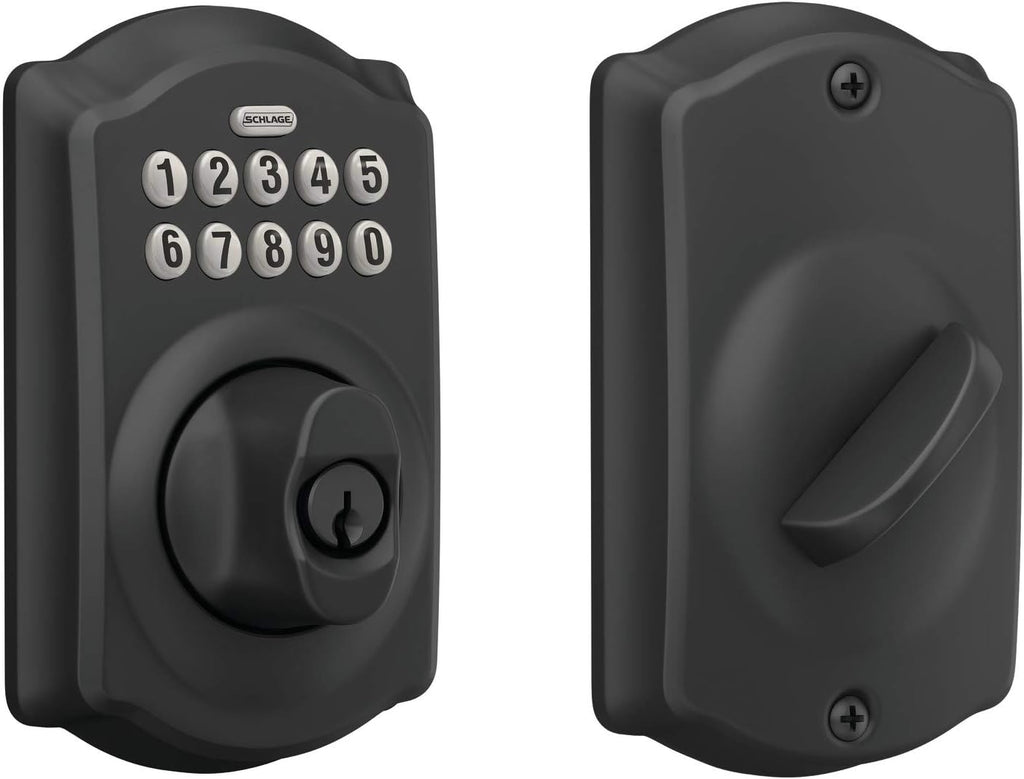 Camelot Keypad Deadbolt, Electronic Keyless Entry Lock, Aged Bronze A765
