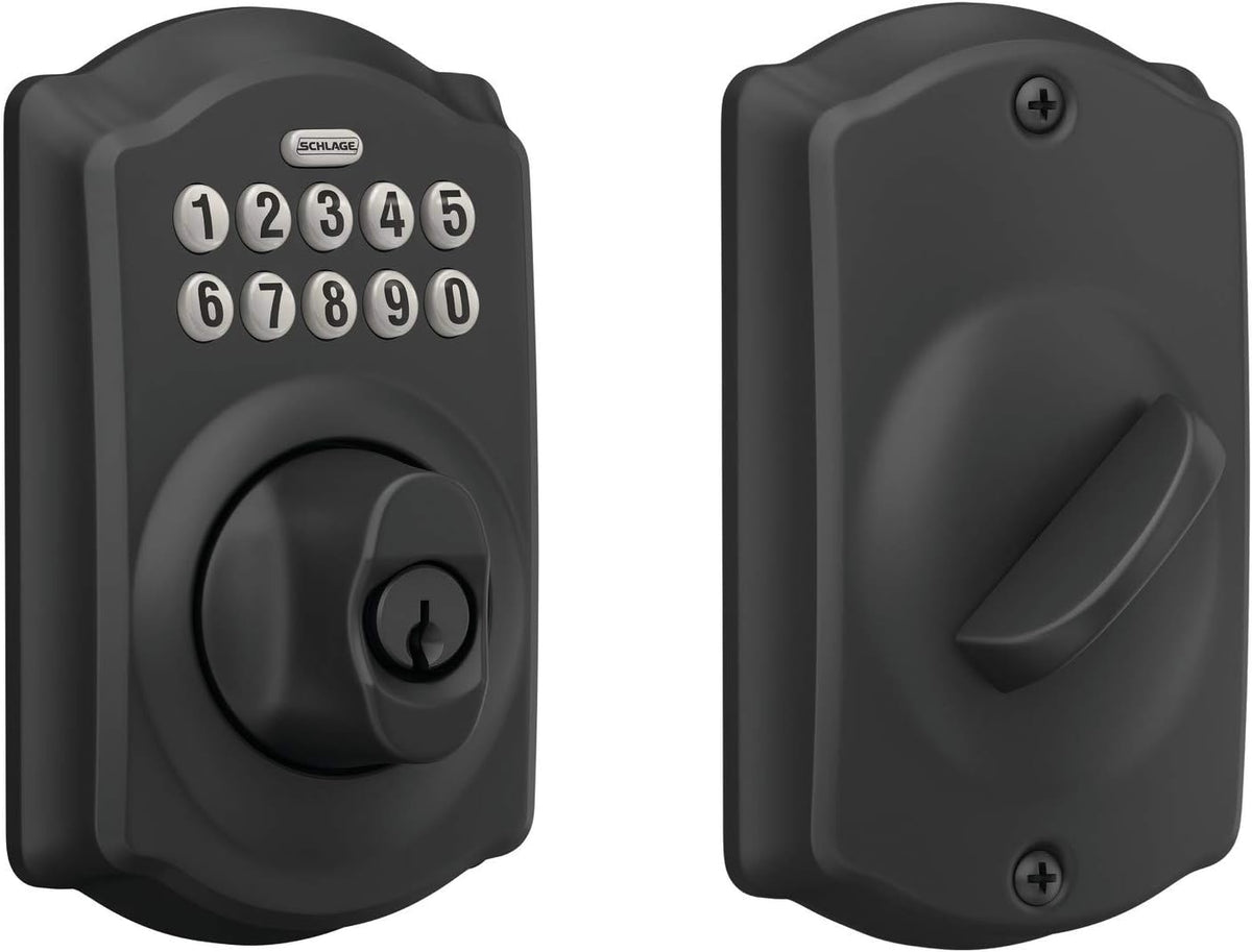 Camelot Keypad Deadbolt, Electronic Keyless Entry Lock, Aged Bronze A765