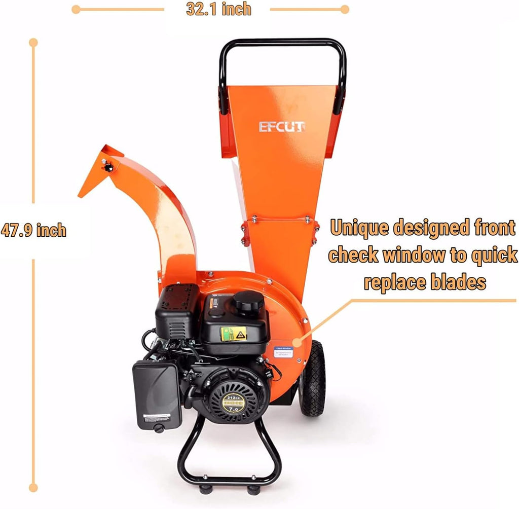 Wood Chipper Shredder Mulcher 7 HP 212cc Gas Powered 3 Inch Capacity L785198