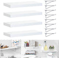 Pegboard Shelf Set, Pegboard Shelves with Steel Pegboard Brackets Pegboard Hooks, White Stain-Resistant Peg Board Organizer Shelves -Pegboard Accessories for Home,Garage,Nursery Pack of 2