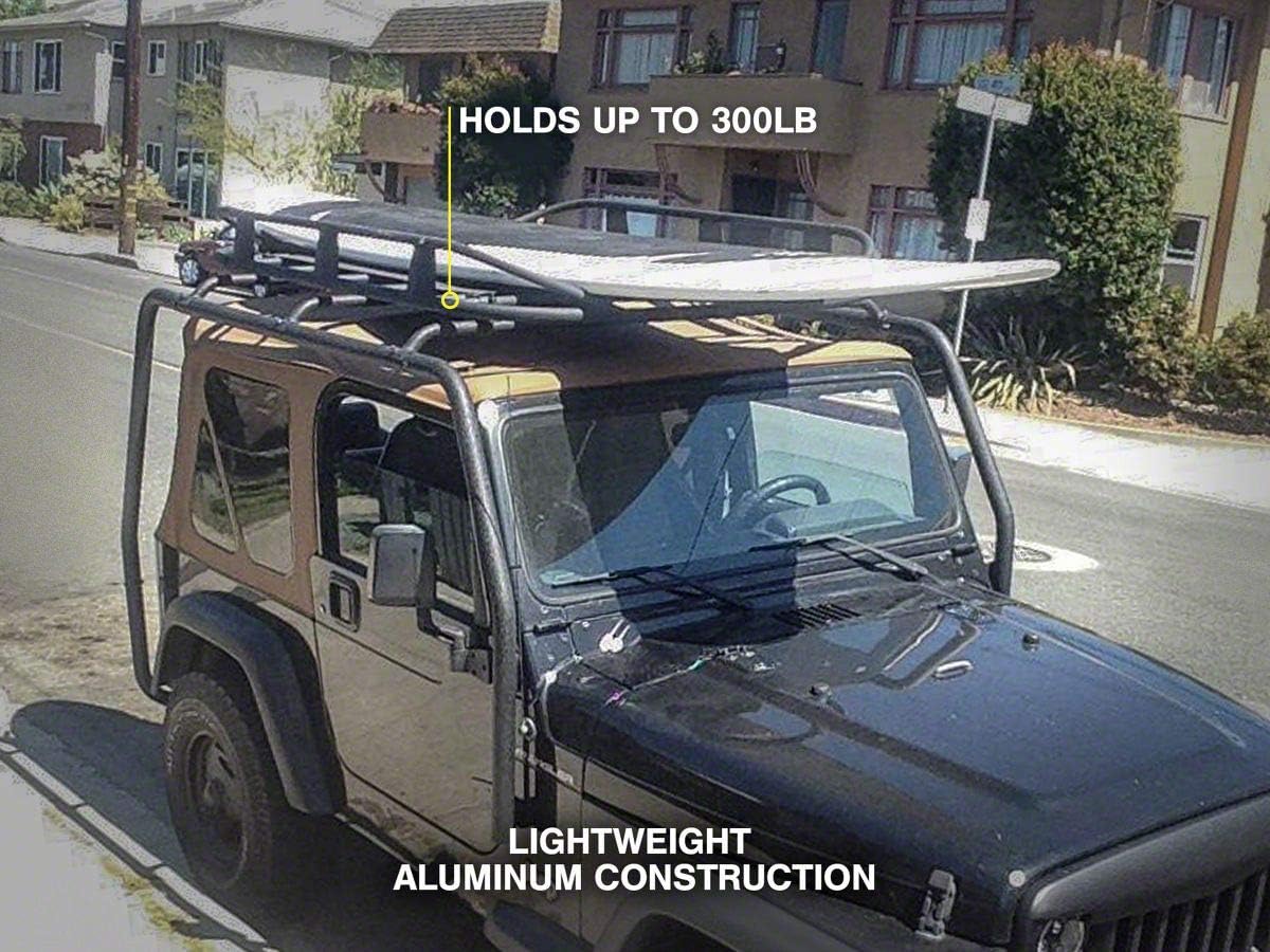 Roof Rack Basket Textured Black for Jeep Wrangler YJ TJ E13803