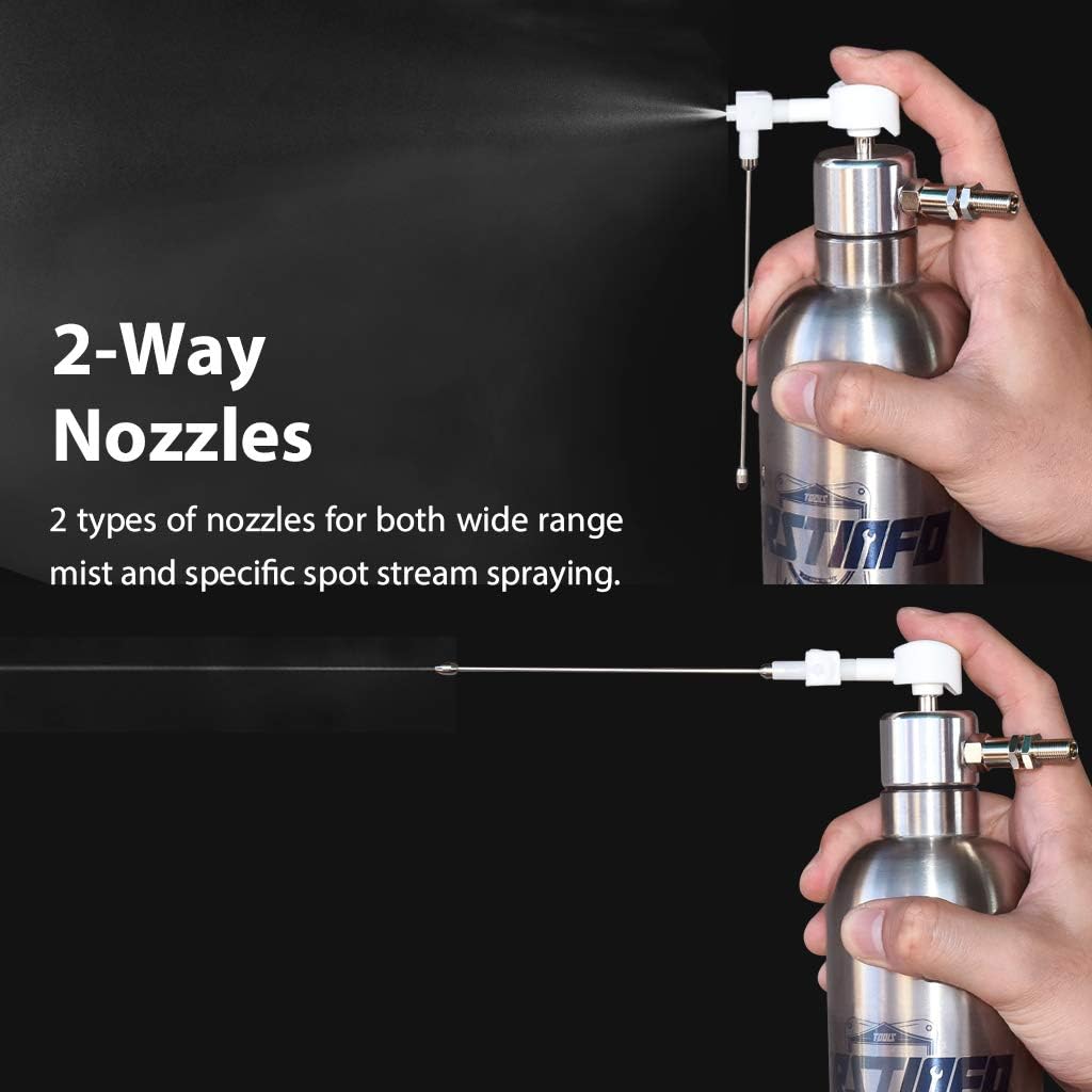 Refillable Aerosol Sprayer Can, Dual Purpose Nozzle for Stream & Mist, Pack of 2 B654825