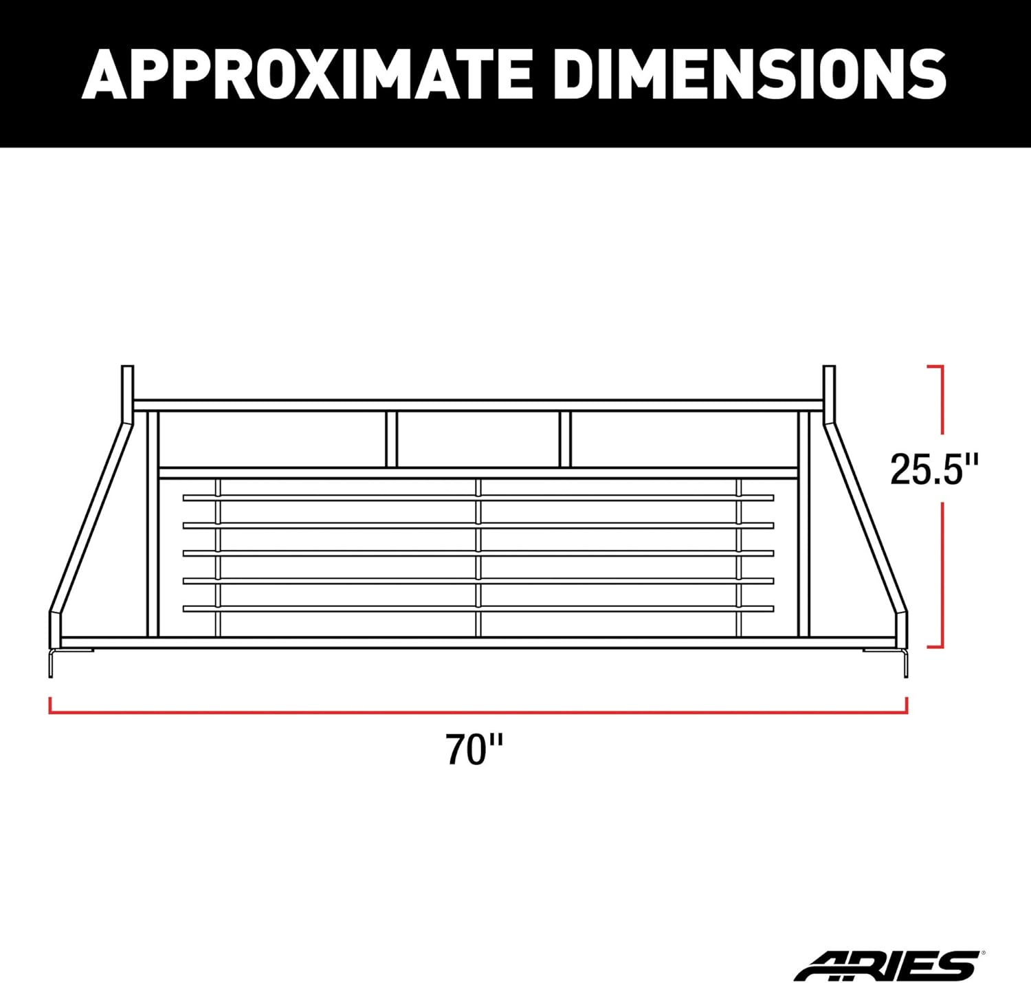 Heavy-Duty Black Steel Truck Headache Rack Cab Protector Y358652