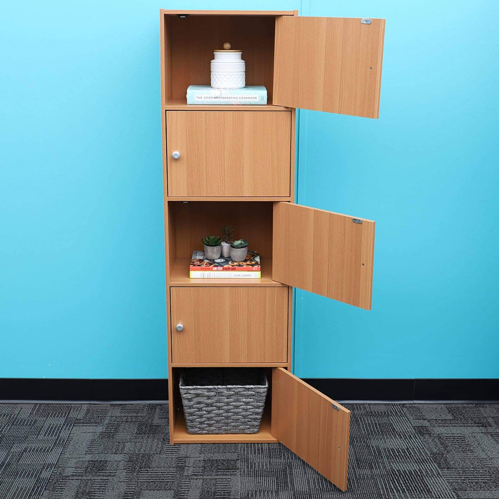 5 Cube Wood Cabinet, Natural Y2622