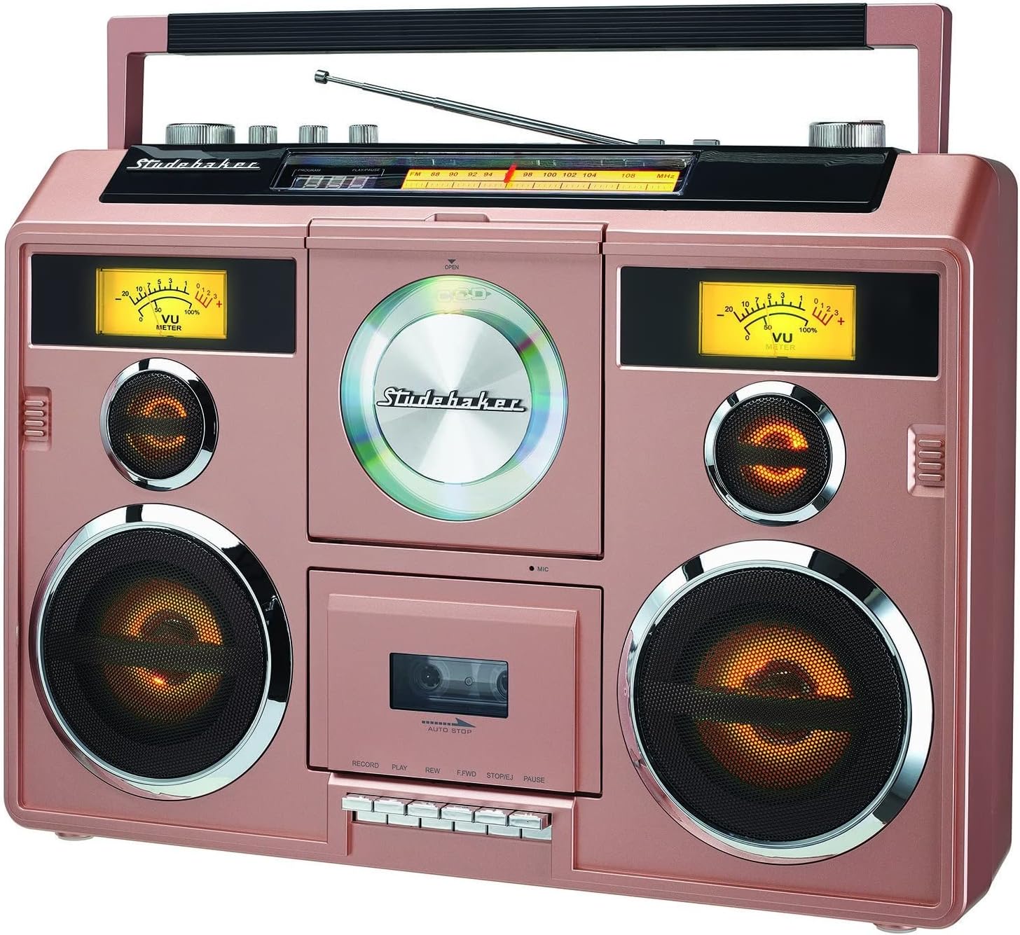 Portable Stereo Boombox with Bluetooth, CD, AM/FM Radio, Cassette Recorder D5808