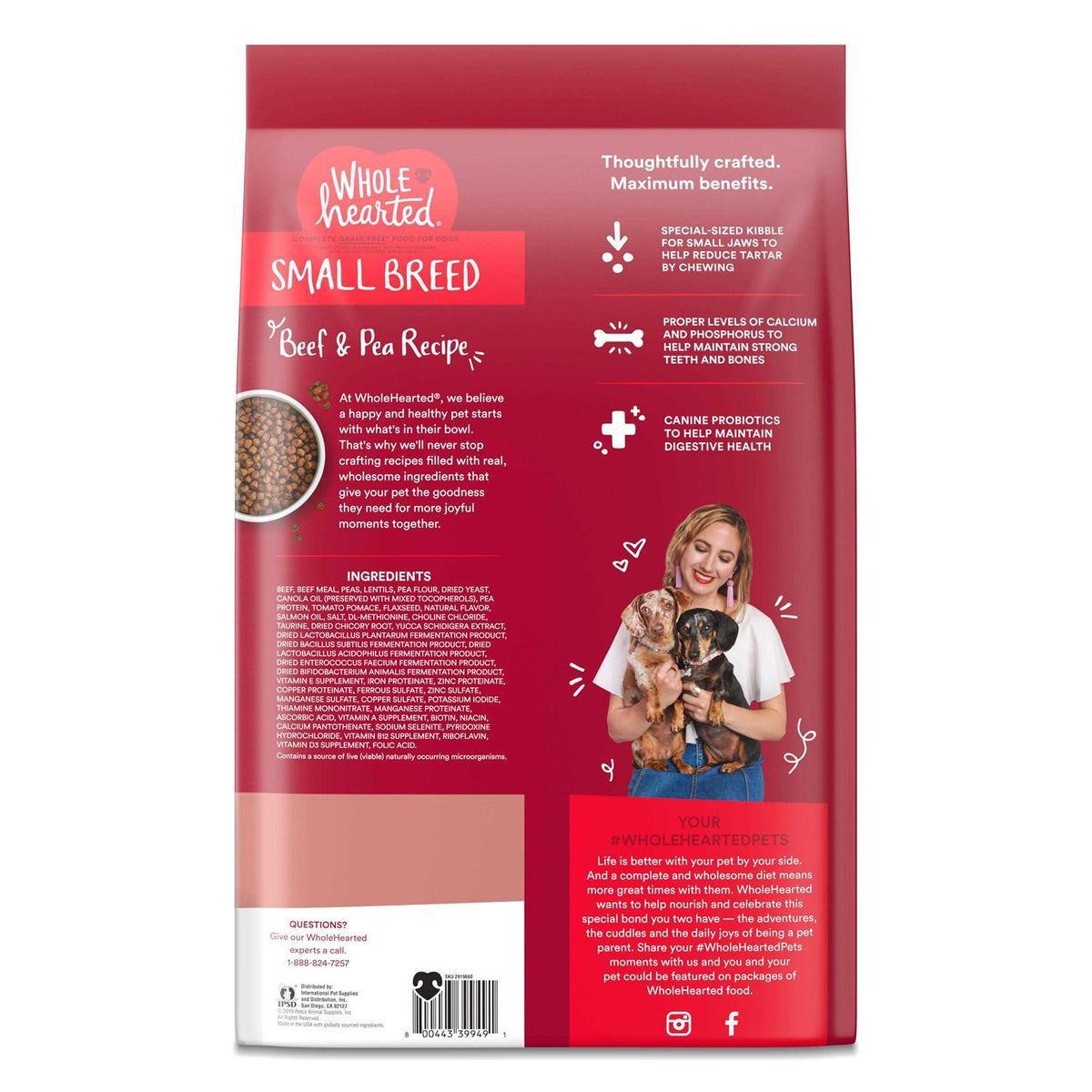 Grain Free Beef & Pea Recipe Small Breed Adult Dry Dog Food L80433
