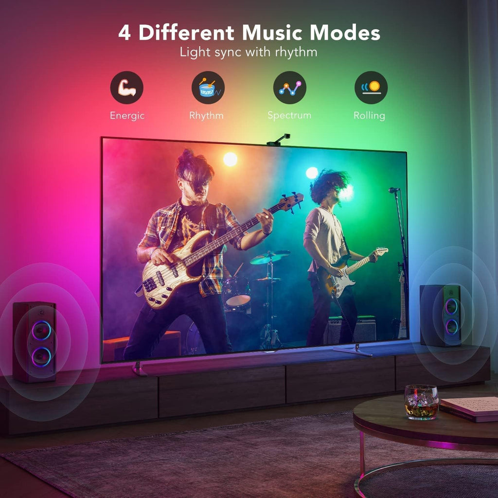 TV LED Backlights with Camera, RGBIC Wi-Fi for 55-65 inch TVs, App Control, Music Sync R85814