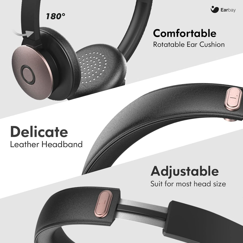 Wireless Bluetooth Headset with Noise Cancelling Microphone for Office, Pack of 2 I95180