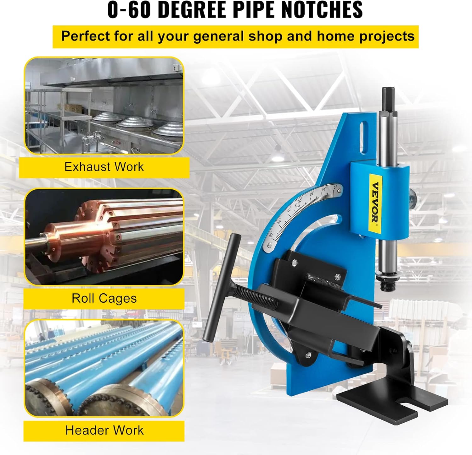Pipe Tubing Notcher 60 Degree Hole Saw for Round Tubing, Metal Wood Plastic, 2 Pack G254447