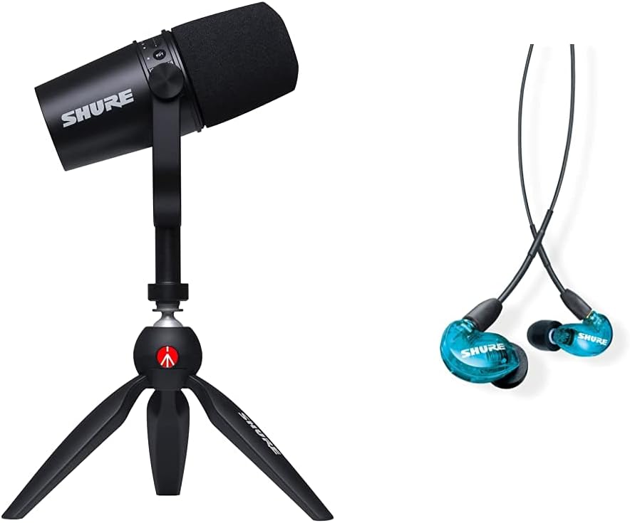 Dynamic Microphone with In-Ear Headphones for Podcasting, Recording, Streaming & Gaming C6051