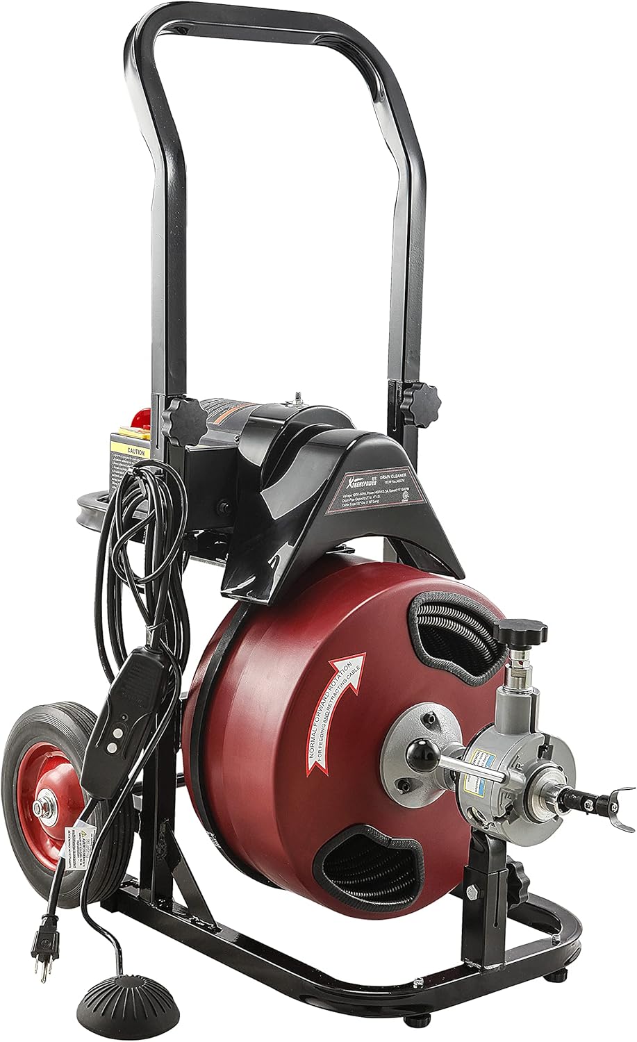 Sewer Snake Drill Drain Auger Cleaner Cable 50-Feet with Foot Switch E415411