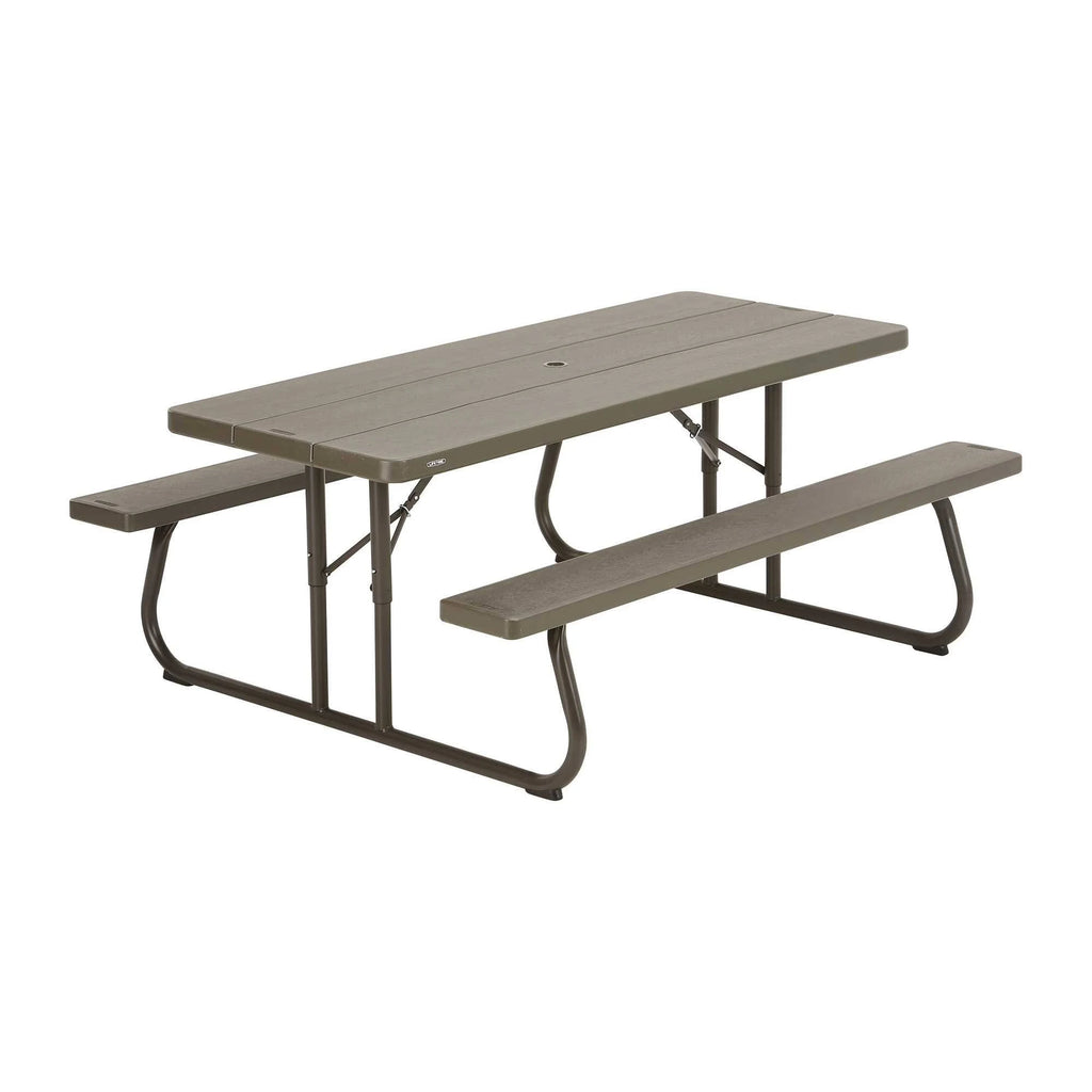 Folding Picnic Table 6-Foot Dark Brown M60577