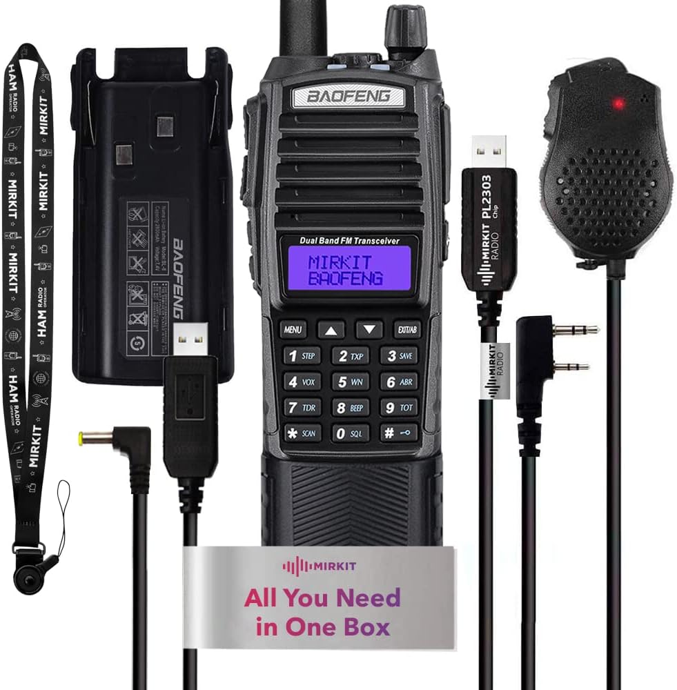 Ham Radio Two Way Radio with 2800 mAh Battery, 8 Watt Max Power, Pack of 2 F735