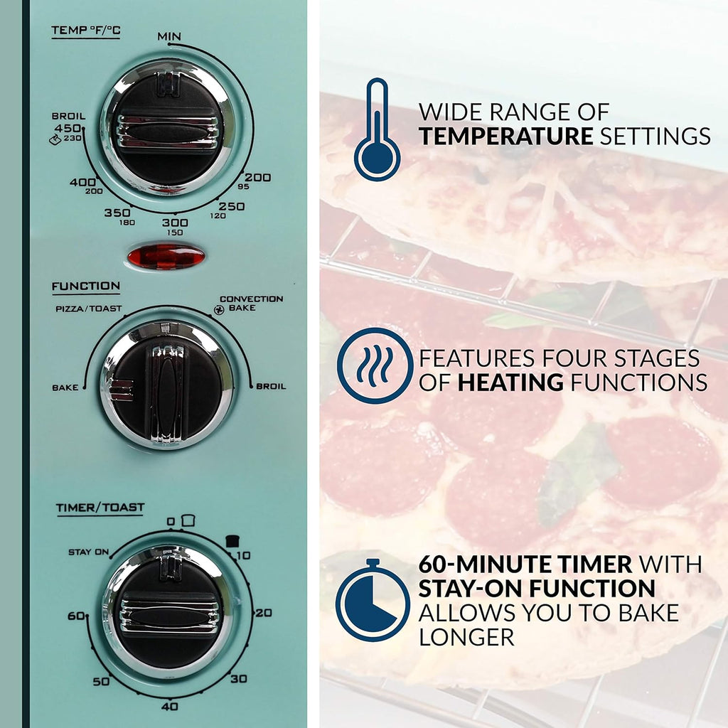 Retro Convection Toaster Oven, 0.7 Cu. Ft., Fits 12 Slices F9032