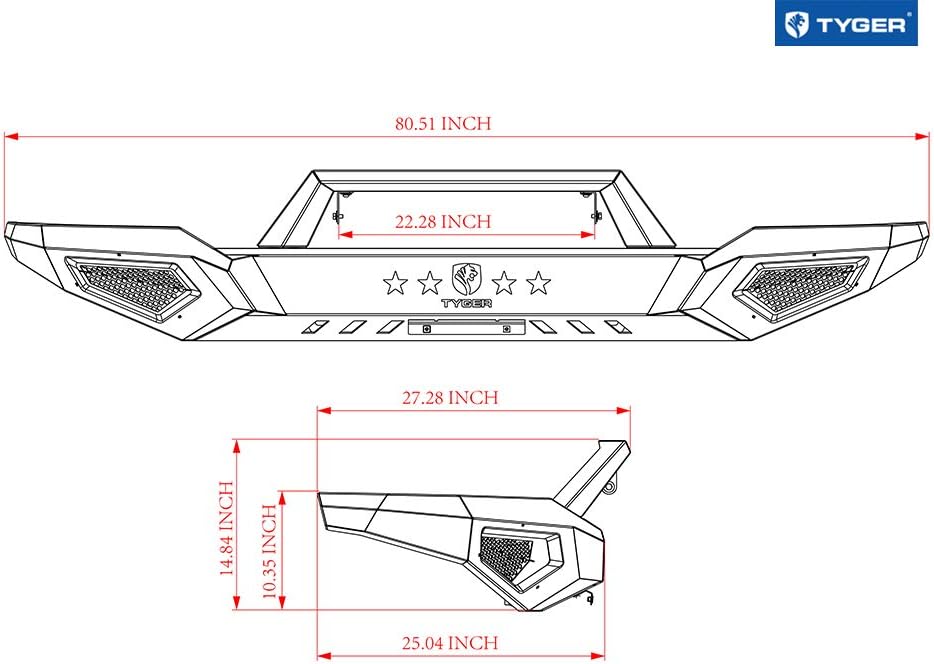 Front Bumper Kit Compatible with 2016-2018 Chevy Silverado 1500, Textured Black M1273